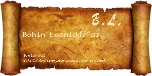 Bohin Leonidász névjegykártya